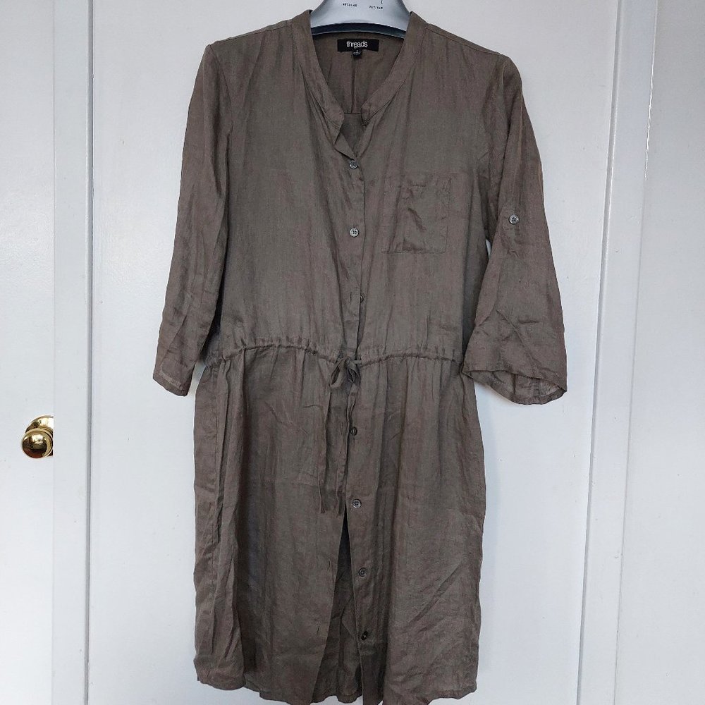 Threads 100% Linen Dress – Size S – Like New! 🌿